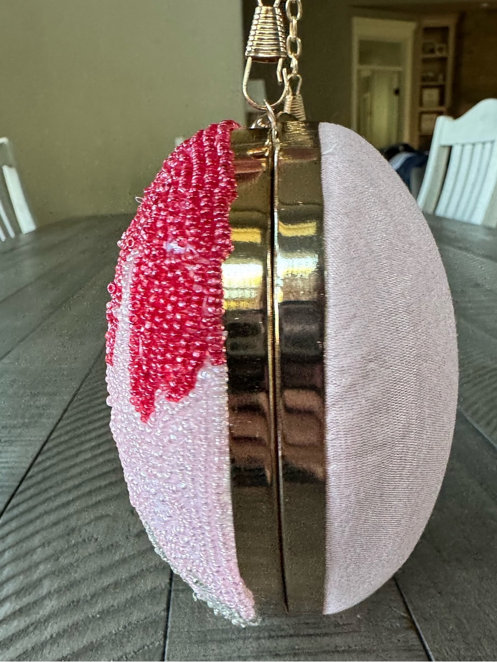Lulu Pink & Red Beaded Heart Novelty Drip Handbag/Bag/Clutch - Picture 10 of 16